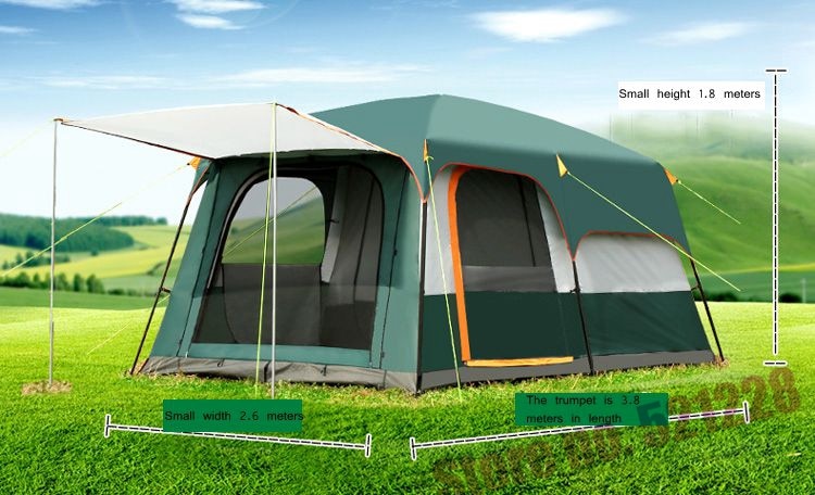 Cheap Goat Tents August 5 6 8 Person 2 Layer 1 Living Room 2 Bed Room Family Party Self Driving Relief Waterproof Anti Wind Outdoor Camping Tent Tents 